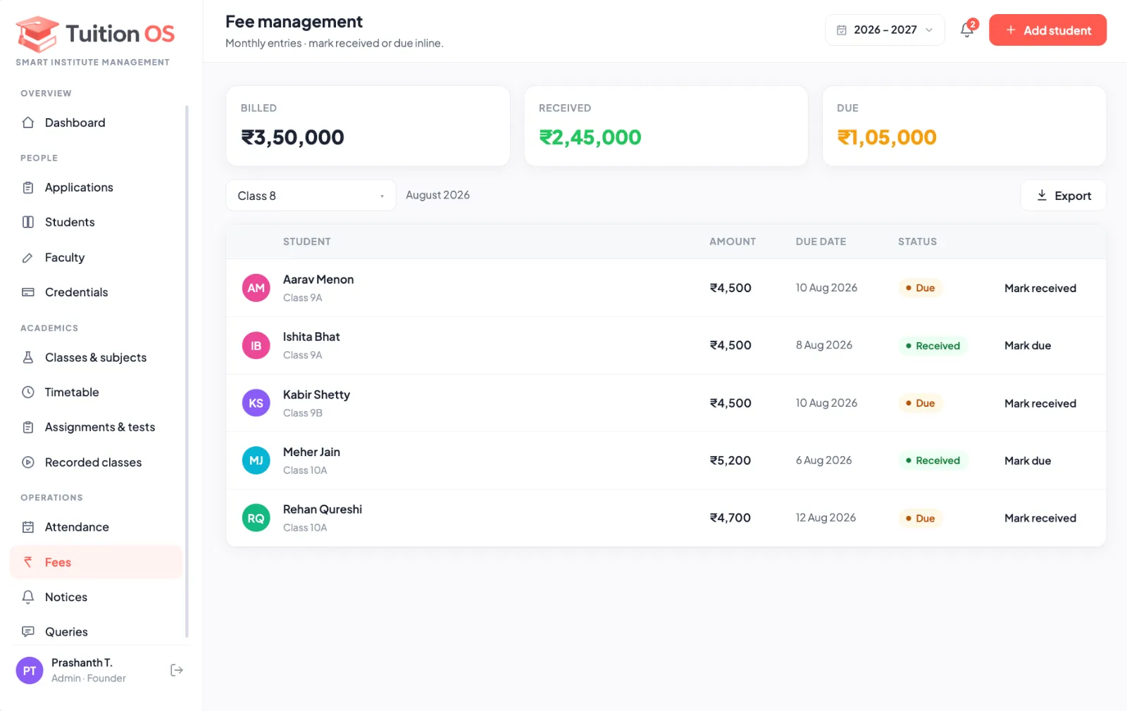 Fee Management